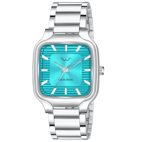 LOUIS DEVIN Steel Chain Analog Wrist Watch for Men (Blue Dial) | LD-GS069-BLU-CH - Image 1