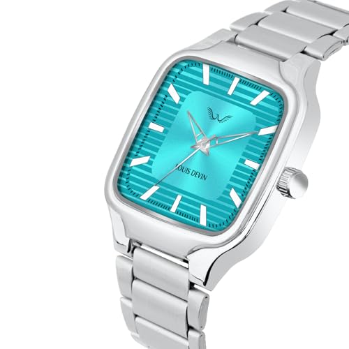 LOUIS DEVIN Steel Chain Analog Wrist Watch for Men (Blue Dial) | LD-GS069-BLU-CH - Image 3