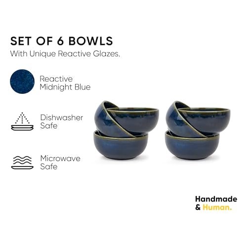 Shay Ceramic Veg Bowls Set of 6 for Dinner, 180ml, 6 Pieces - Blue Green | Katori Set of 6 | Glossy Finish | Porcelain | Ceramic Bowls Set of 6 | Dessert Bowl Set (Veg Bowl - Blue Green) - Image 2