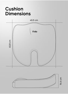 Frido Frido Ultimate Pro Seat Cushion (High Density) for Hip, Tailbone, Coccyx, Sciatica Pain Relief, Proprietary Hi-Per Foam Ergonomic Design, Contoured Cushion for Office or Home Chairs, Upto 100 Kg  - Image 5