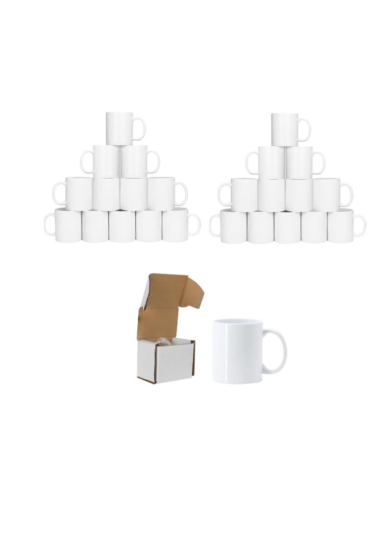 AKDC  Mugs 400ML Blank Plain White Large Handle Coffee Mug with Smash Proof Boxes (Pack of 24) - Image 1