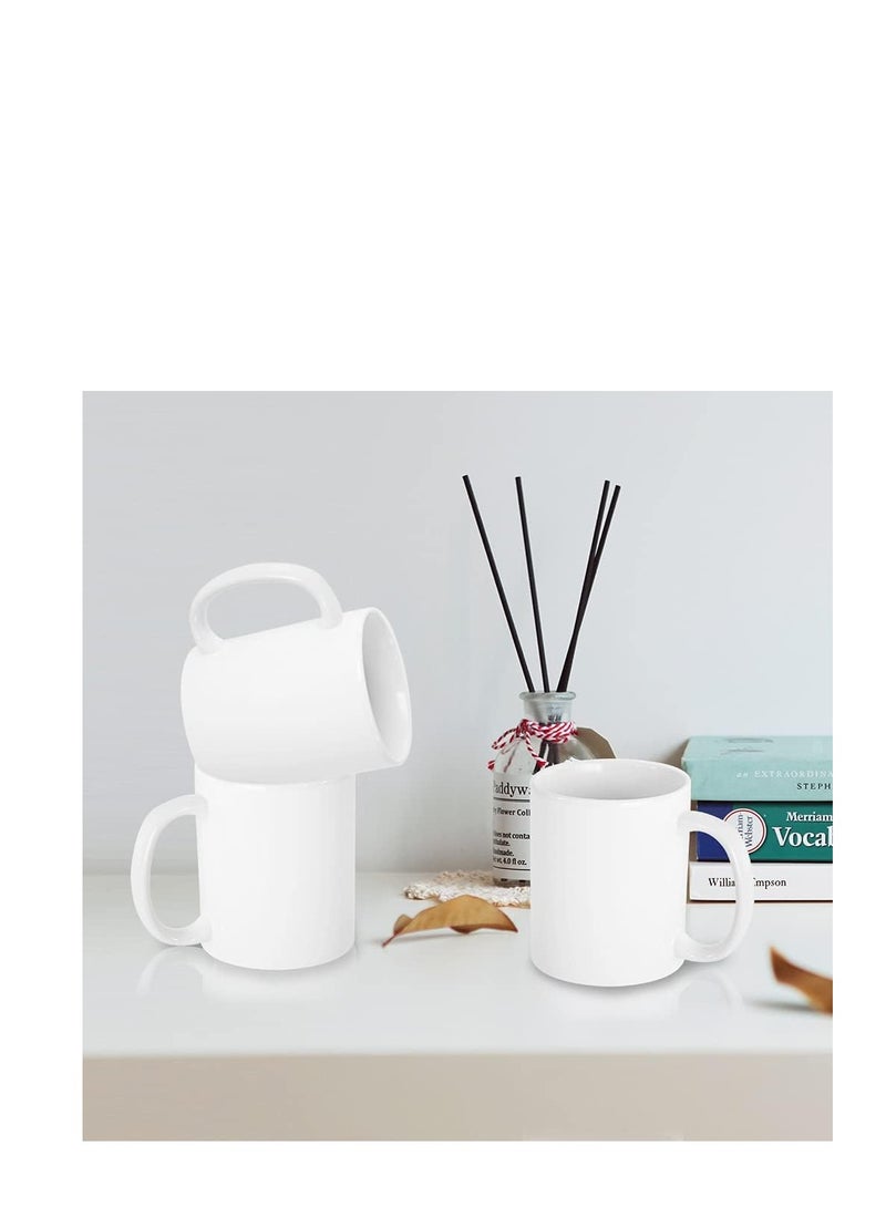 AKDC  Mugs 400ML Blank Plain White Large Handle Coffee Mug with Smash Proof Boxes (Pack of 24) - Image 4