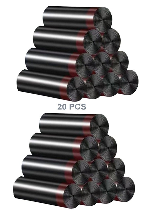 ZCM-HAPPY 20 Rolls Portable Drawstring Garbage Bag Black/Brown 45*50cm  - Image 1