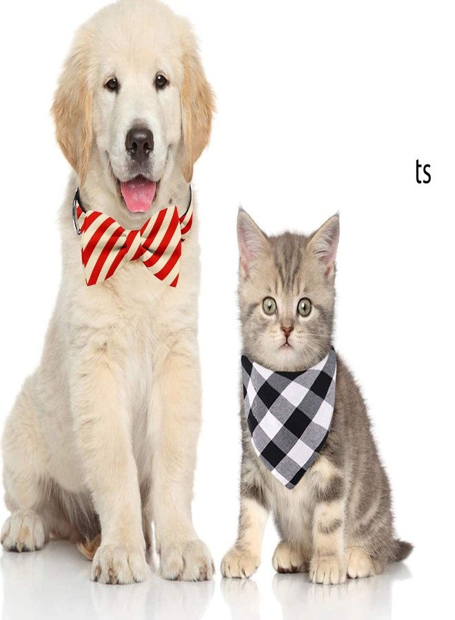 RR Design Silk Cute Soft Dog with Bowtie, Detachable Adjustable Bow Tie Collar Pet Gift - Red Stripes (L), 1 Count - Image 4