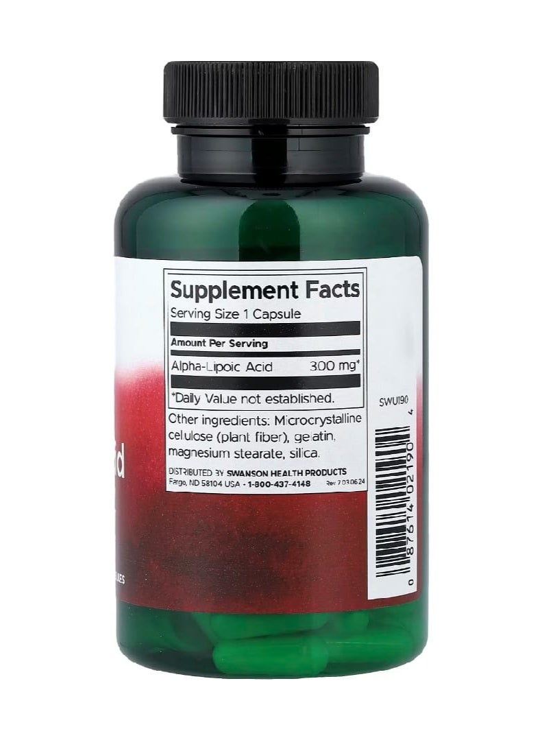 سوانسون حمض ألفا ليبويك 300 ملغ 120 كبسولة - Image 2