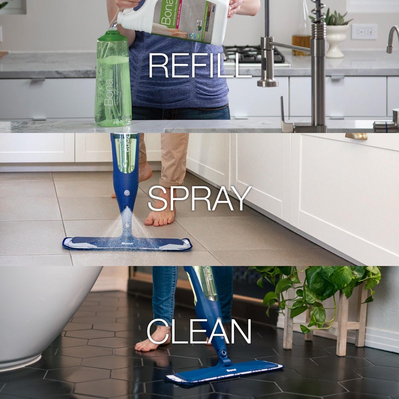 Bona Multi-Surface Floor Cleaner Refill - 96 fl oz - Unscented - Refill Spray Mops and Spray Bottles - Residue-Free Floor Cleaning Solution for Stone, Tile, Laminate, and Vinyl Floors - Image 4