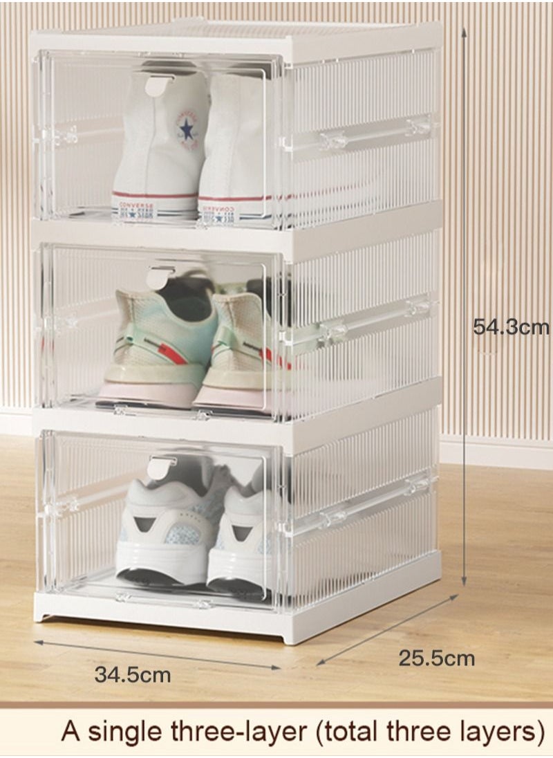 Generic NEW Clear Shoe Box Foldable Storage Plastic Transparent Door Home Closet Organizer Dustproof Antimoisture Collection Shoes Rack  - Image 3