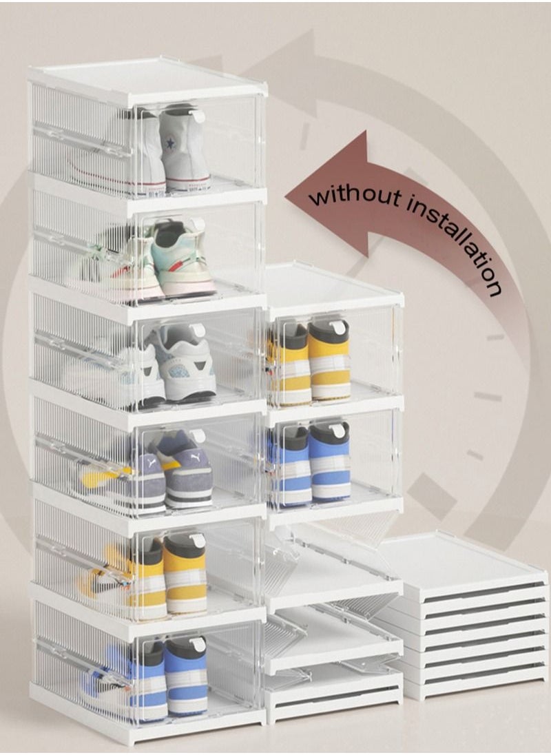 Generic NEW Clear Shoe Box Foldable Storage Plastic Transparent Door Home Closet Organizer Dustproof Antimoisture Collection Shoes Rack  - Image 2