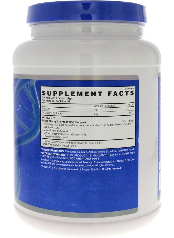 Evogen Nutrition مسحوق الكربوهيدرات إيفوجين نوتريشن غليكوجكت إكستريم كاربولين بنكهة الكرز 36 حصة - Image 2