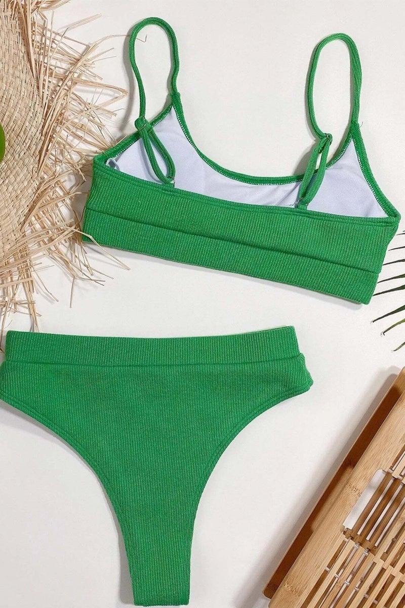 Angelsin High Waist Twill Tankini Bikini Top  - Image 3
