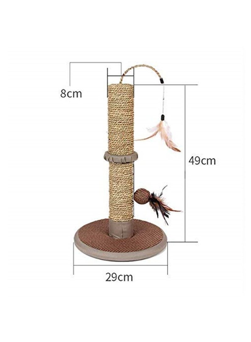 Cat Scratching Post Scratch Tree Scratcher with Toy for Large Small Cats Kittens - Image 2