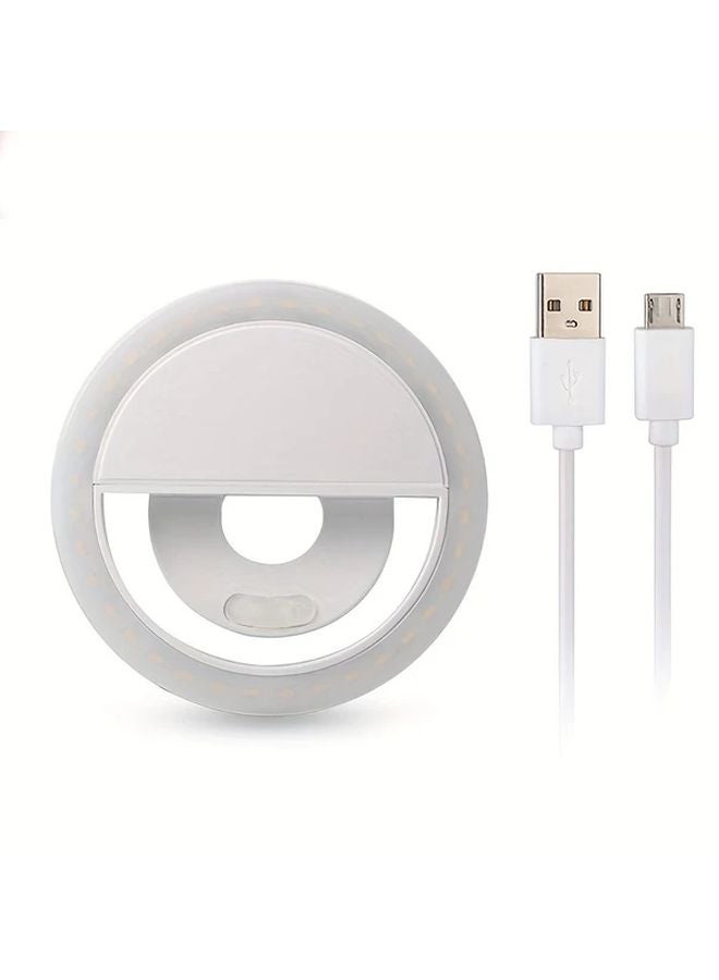 Rechargeable LED Selfie Ring Light Blue With USB Charging For Phone Photography - Image 2