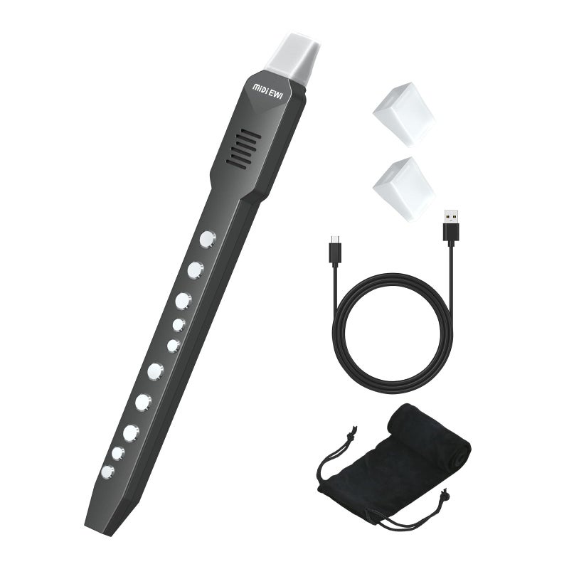KONIX Electronic Wind Instrument DC02 Pro Digital Wind Instrument with 10 Musical Tones MIDI Bluetooth Builtin Battery EWI Instrument for Beginners Black - Image 2