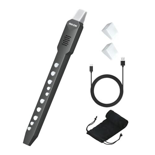 KONIX Electronic Wind Instrument DC02 Pro Digital Wind Instrument with 10 Musical Tones MIDI Bluetooth Builtin Battery EWI Instrument for Beginners Black - Image 1