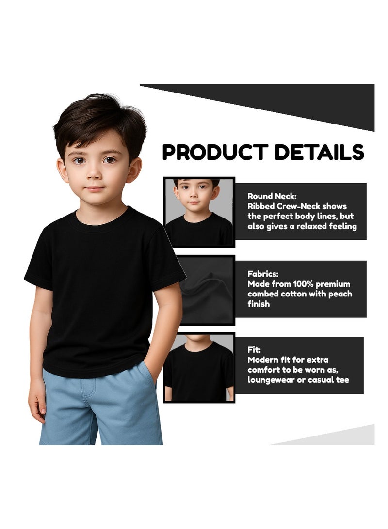 Printshop4me Kids Round Neck boys T Shirt 170 GSM Pure Cotton Basic Colors - Image 3