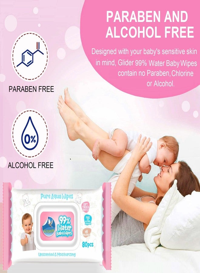 Glider Natural 99% Water-Based Baby Wipes with Aloe Vera & Vitamin E - Ultra Soft & Gentle for Newborns, Hypoallergenic & Paraben-Free (Pack of 6 - 480 Wipes) - Image 4