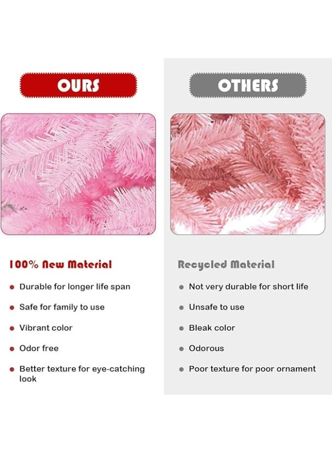 NIBEMINENT Christmas Tree 4FT Pink Christmas Tree Artificial Christmas Pine Tree Holiday Party Decoration for Home - Image 2