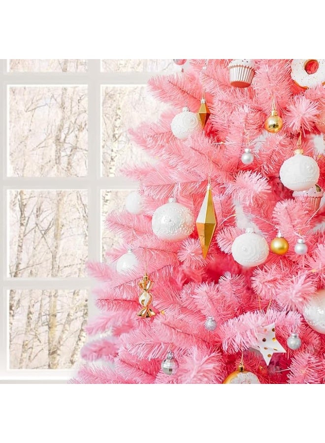NIBEMINENT Christmas Tree 4FT Pink Christmas Tree Artificial Christmas Pine Tree Holiday Party Decoration for Home - Image 4