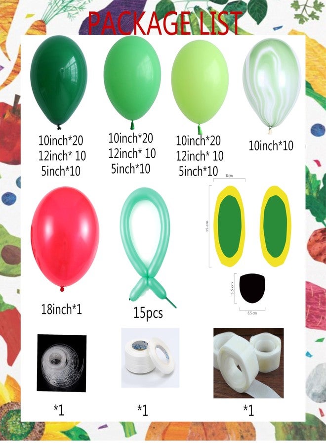 بالونار طقم بالونات على شكل دودة خضراء مع 150 بالونًا من اللاتكس الأخضر الباهت لتزيين حفلات استقبال المولود الجديد وأعياد الميلاد ذات طابع الدودة الجائعة. - Image 2