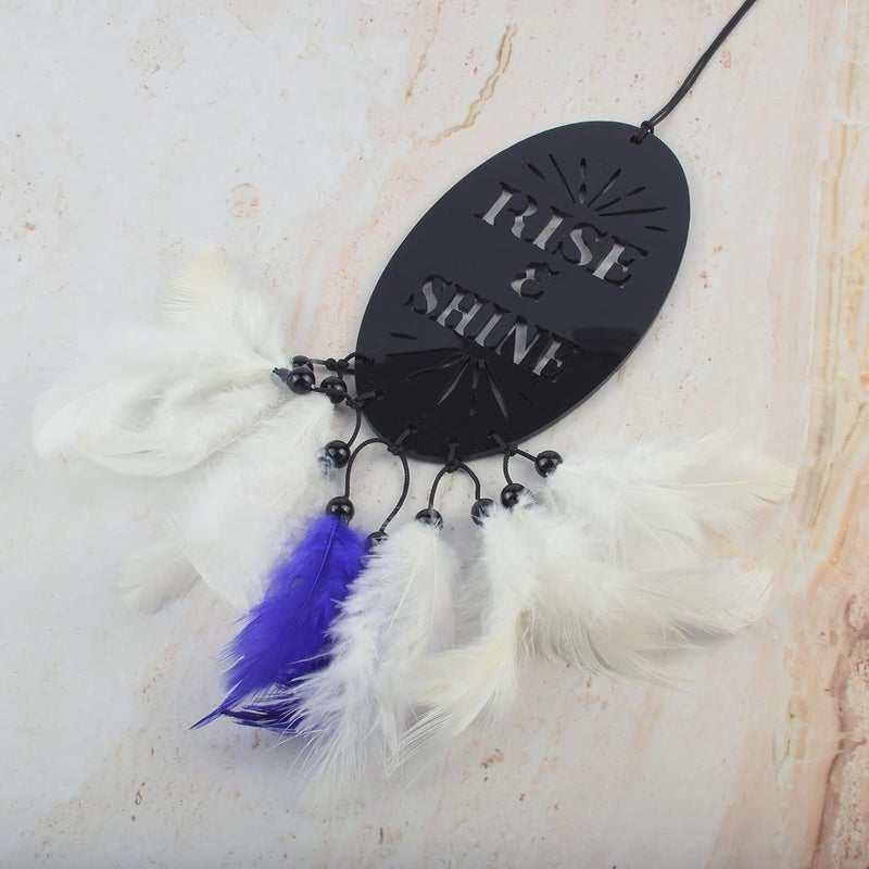 GLNRM سيارة، منزل، نافذة وحديقة لأجواء إيجابية لزينة السيارة المعلقة مصائد الأحلام (استيقظ وتألق) - Image 4