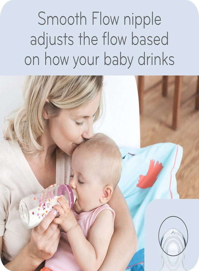 NUK Smooth Flow Anti Colic Baby Bottle, 5 oz, 3 Pack, Zebra - Image 3