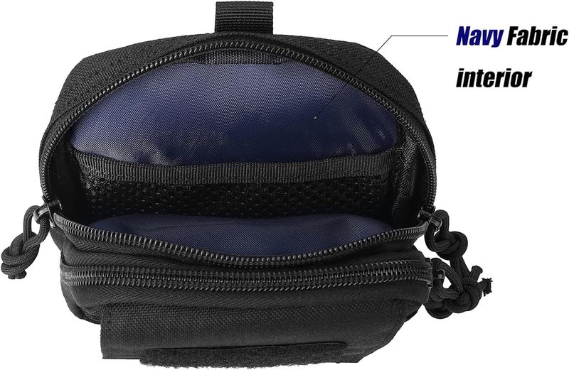 LefRight Multipurpose Tactical Molle Mobile Phone Belt Pouch EDC Gadget Slim Utility Waist Bag with Cellphone Holster Large Black - Image 4
