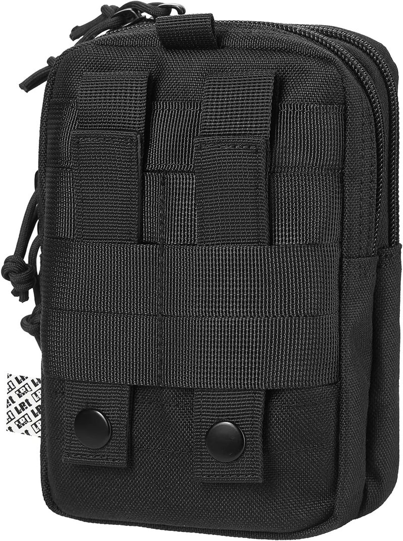 LefRight Multipurpose Tactical Molle Mobile Phone Belt Pouch EDC Gadget Slim Utility Waist Bag with Cellphone Holster Large Black - Image 5