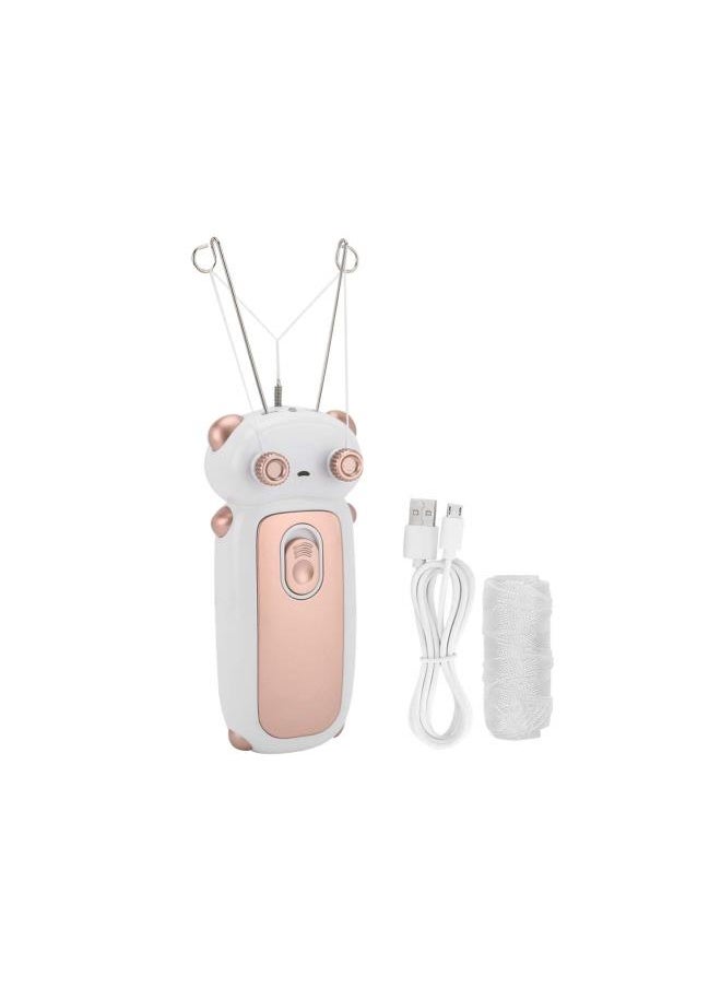 silvercnc - Electric Facial Hair Remover, USB Cotton Thread Epilator for Lip Circumference Chin Forehead Cheek, Physical Cotton Thread Epilator(Rose gold) - Image 1