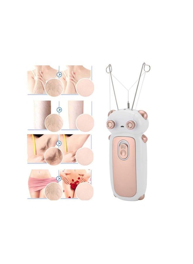 silvercnc - Electric Facial Hair Remover, USB Cotton Thread Epilator for Lip Circumference Chin Forehead Cheek, Physical Cotton Thread Epilator(Rose gold) - Image 1