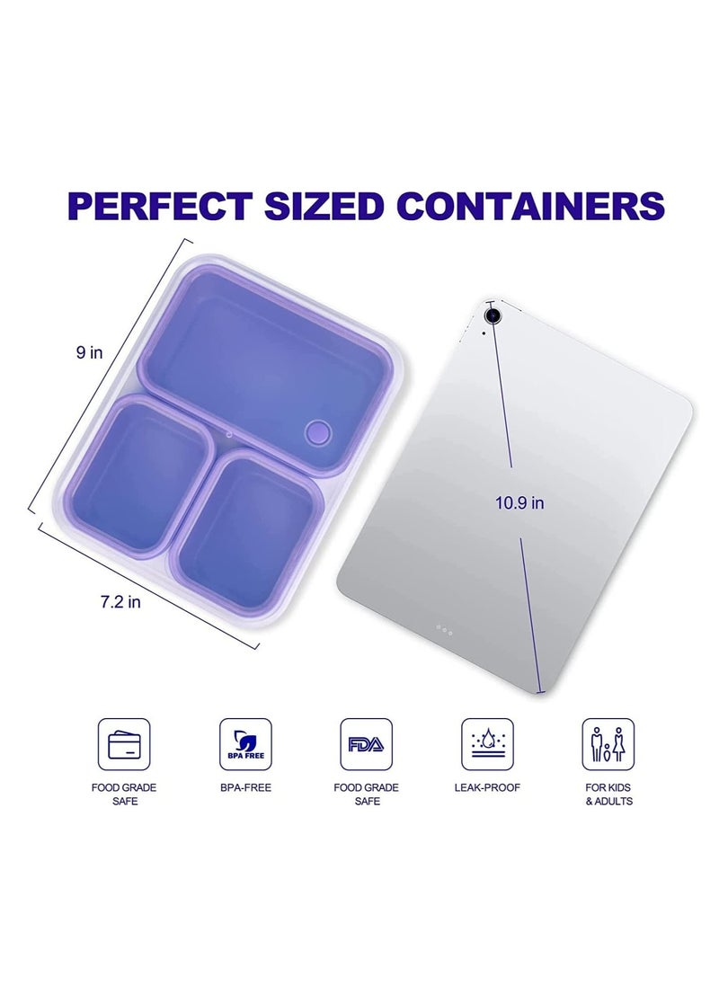 GGEROU - Lunch Box for Kids Adults,Insulated Bento Lunch Box with Tableware,1260ml 3 Compartment Divided Lunch Containers - Image 1