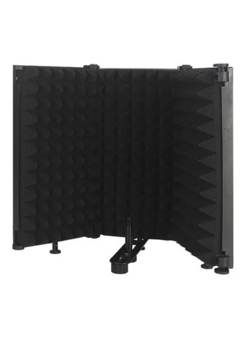 Microphone Isolation Shield, 3-Panel Pop Filter, High Density Absorbent Foam Front & Vented Metal Back Plate, Compatible with Blue Yeti and Any Condenser Microphone Recording Equipment