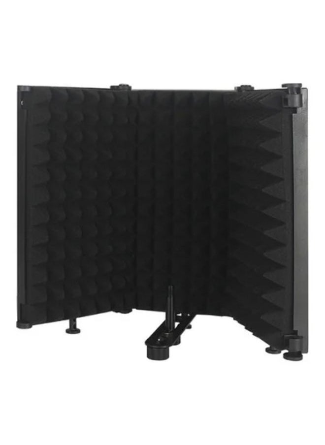Microphone Isolation Shield, 3-Panel Pop Filter, High Density Absorbent Foam Front & Vented Metal Back Plate, Compatible with Blue Yeti and Any Condenser Microphone Recording Equipment