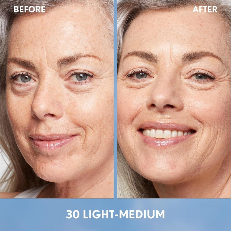 CoverGirl كفر جيرل سيمبلي إيجليس سكين بيرفكتور إيسنس فاونديشن، 30 لايت-ميديوم، تينتد سكين بيرفكتور، هجين مكياج العناية بالبشرة، تينت شفاف، لمسة إشراقة، لمسة تشبه البشرة، تركيبة نباتية، 1.0 أونصة - Image 2