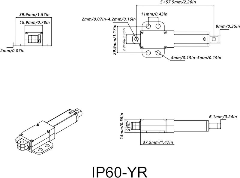 Linear Actuator 100mm 12V Input Voltage Low Noise Short Circuit Protection Mini Electric Linear Actuator (Stroke 100mm-4mm/s-150N) - Image 1