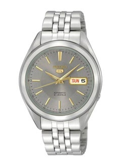Seiko ساعة 5 أوتوماتيكية بمينا رمادي من الستانلس ستيل للرجال SNKL19K1 