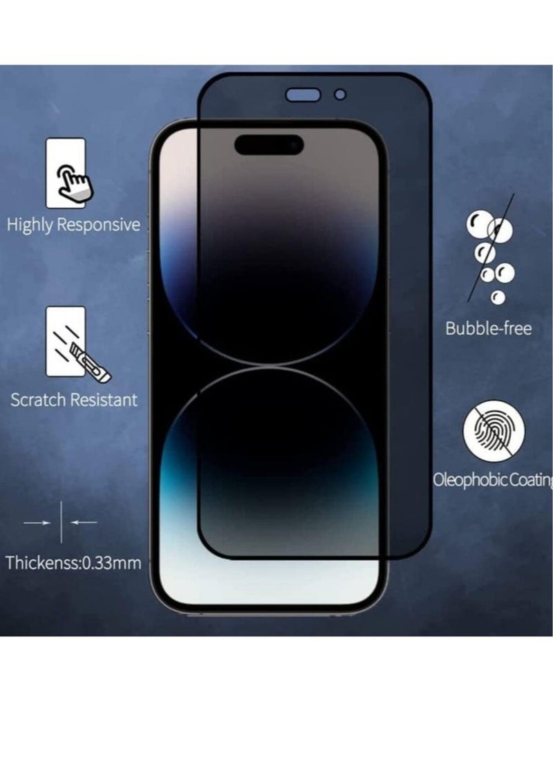 vesus iPhone 14 Privacy Screen Protector Anti-Spy Tempered Glass Film 9H Hardness Scratch Resistant Bubble Free Anti Spy Tempered Glass Screen Protector - Image 3