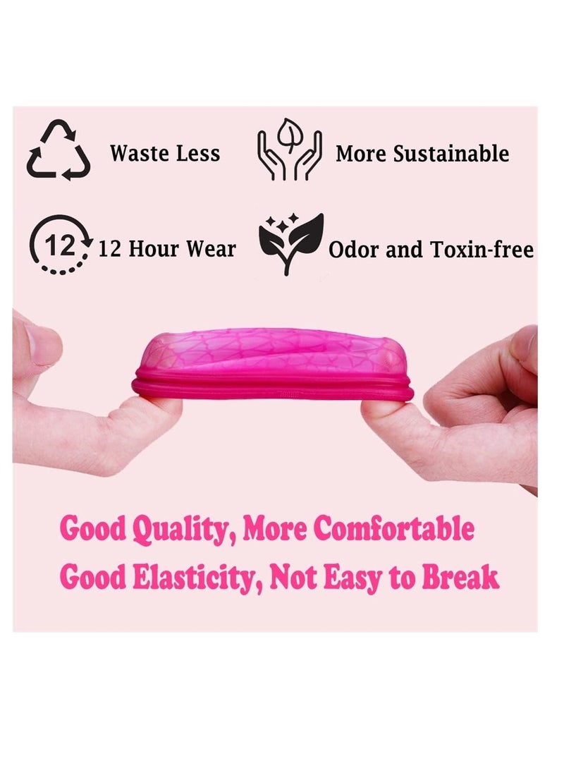 SYOSI - Reusable Menstrual Disc Menstrual Diva Cup Soft Period Disc for Women Medical-Grade Silicone Capacity of 6 Super Tampons  Menstrual Cup or Tampon Alternative Lasts 10 Years Red Size L - Image 1