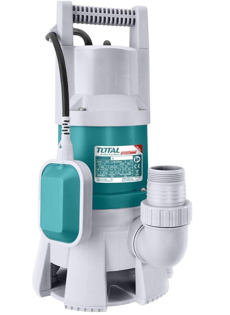 TOTAL Total Submersible Pump 2-inch 1000W (1.3HP) – 9m Head, 333L/min Flow, Dirty Water Pump with Float Switch, Copper Motor, for Sump, Sewage, and Drainage Applications  - Image 2