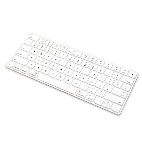 ProElife Ultra Thin Silicone Keyboard Protector Cover Skin for Apple Magic Keyboard & Magic Keyboard 2 (U.S Version, Model: MLA22L/A-A1644, Without Numeric Keypad) (White) - Image 1
