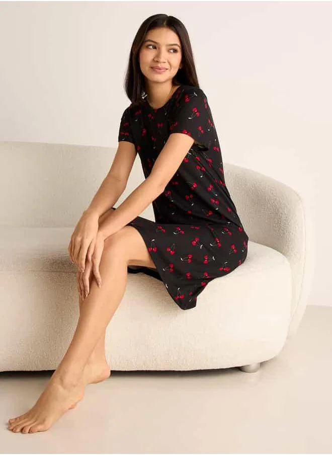 فاف Set of 2 - All-Over Print Sleepshirt with Short Sleeves