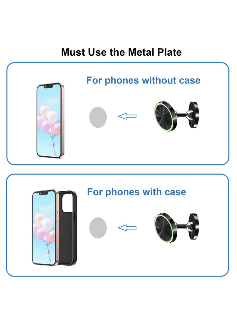 Excefore Magnetic Phone Holder for Car, Universal Phone Mount for car, Dashboard Car Phone Holder, 360° Adjustable Magnetic Car Mount Fits for Samsung, iPhone 14, All Phones (Luminous 2 Pcs) - Image 5