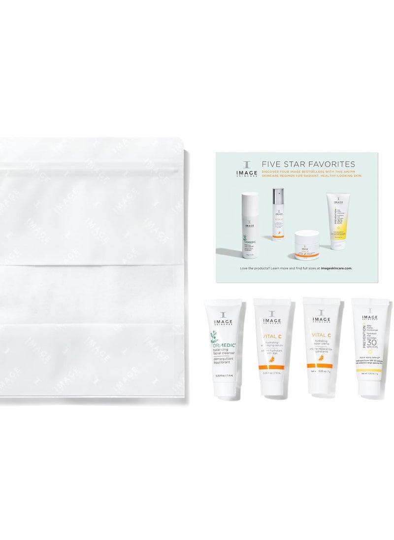 IMAGE SKINCARE - IMAGE Skincare, Five Star Favorites Skin Care Gift Set, 4 Step Regimen Set for Brighter, Healthier Looking Skin, Travel Size Holiday Beauty Gift Set for Women - Image 1