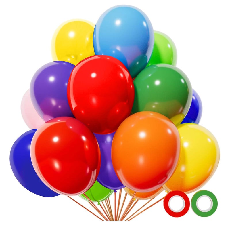 KUULBELA Rainbow Balloons 110 Pack 12 Inch Assorted Color Ballons Helium Latex Balloons for Birthday Wedding Party Balloons for Kid's-Multi. - Image 1