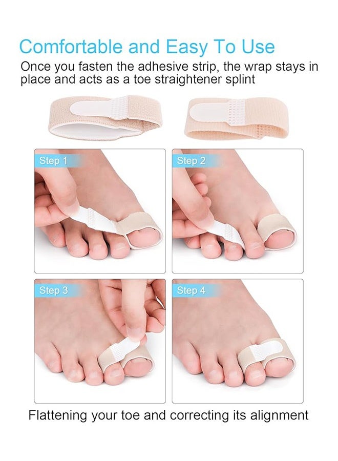 4PCS Toe Straightener, Toe Corrector for Women & Men, Reusable Fabric Buddy Toes Wraps Bandages Protectors for Crooked, Curled, Bent and Broken Toes - Image 2