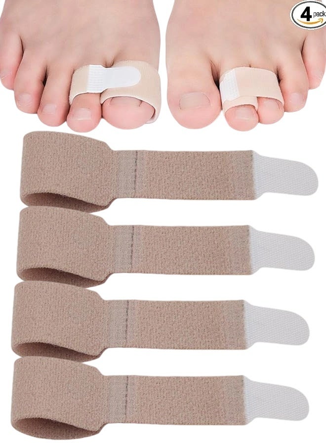 4PCS Toe Straightener, Toe Corrector for Women & Men, Reusable Fabric Buddy Toes Wraps Bandages Protectors for Crooked, Curled, Bent and Broken Toes - Image 1
