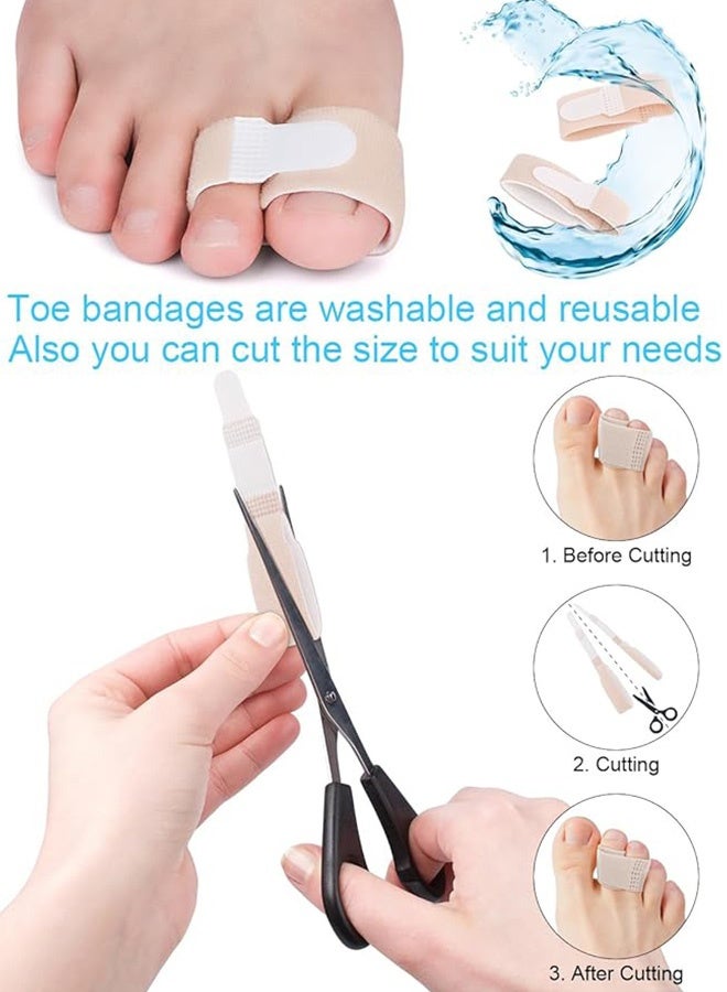 4PCS Toe Straightener, Toe Corrector for Women & Men, Reusable Fabric Buddy Toes Wraps Bandages Protectors for Crooked, Curled, Bent and Broken Toes - Image 3