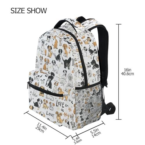 Kcldeci Dog Kids Backpack Puppy Dogs Boys Girls Toddler Backpacks Elementary School Bag Bookbag Travel Daypack Shoulder Bag - Image 4