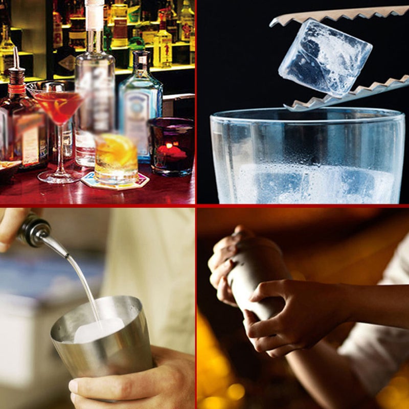 10pcs Bar Cocktail Set Drink Making Shaker Kit Stainless Mixer Making Gift with Bamboo Rack - Image 2