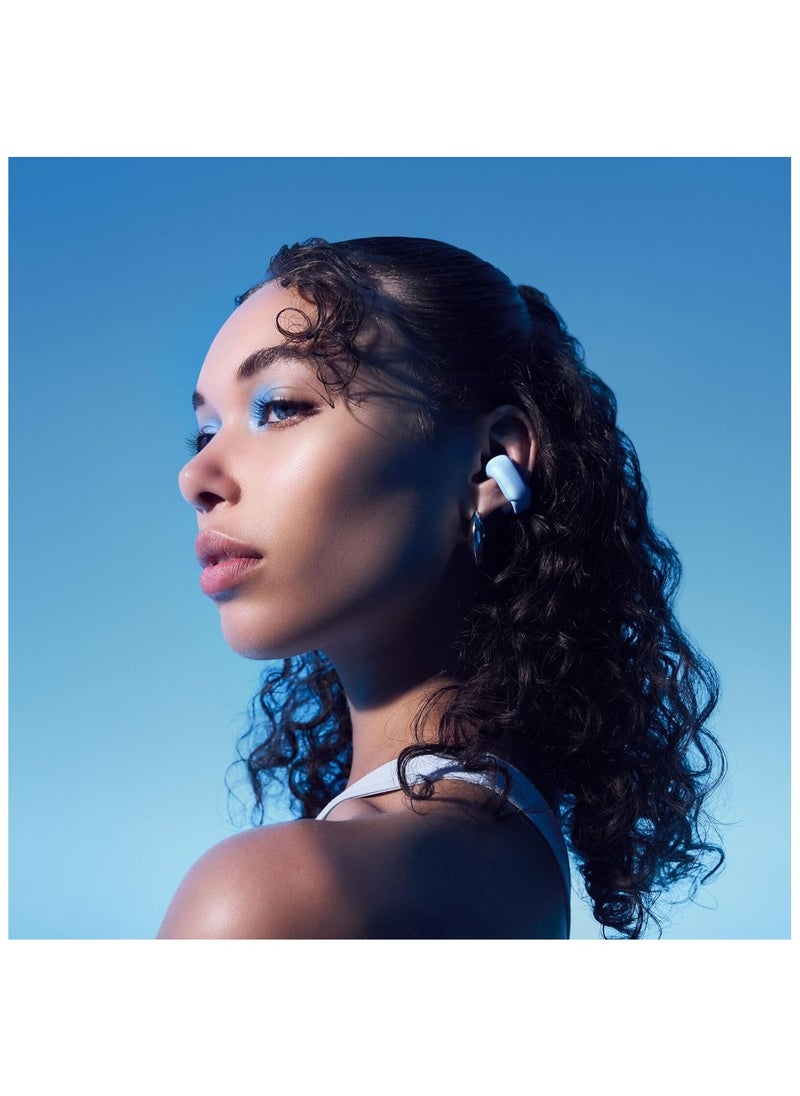 Ultra Open Earbuds, Immersive Audio Open Ear Earbuds, Clip on Earbuds for Comfort, Running Earbuds with OpenAudio for Awareness, Up to 48 Hours of Battery Life, Blue