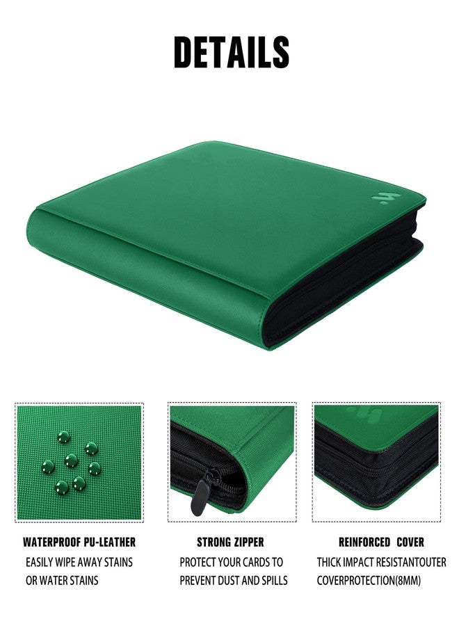 MORABTO Premium 1000+ Pockets Card Binder,16 Pockets Trading Card Binder Ringless Side Loading Trading Card Album Folder for TCG -Green - Image 5